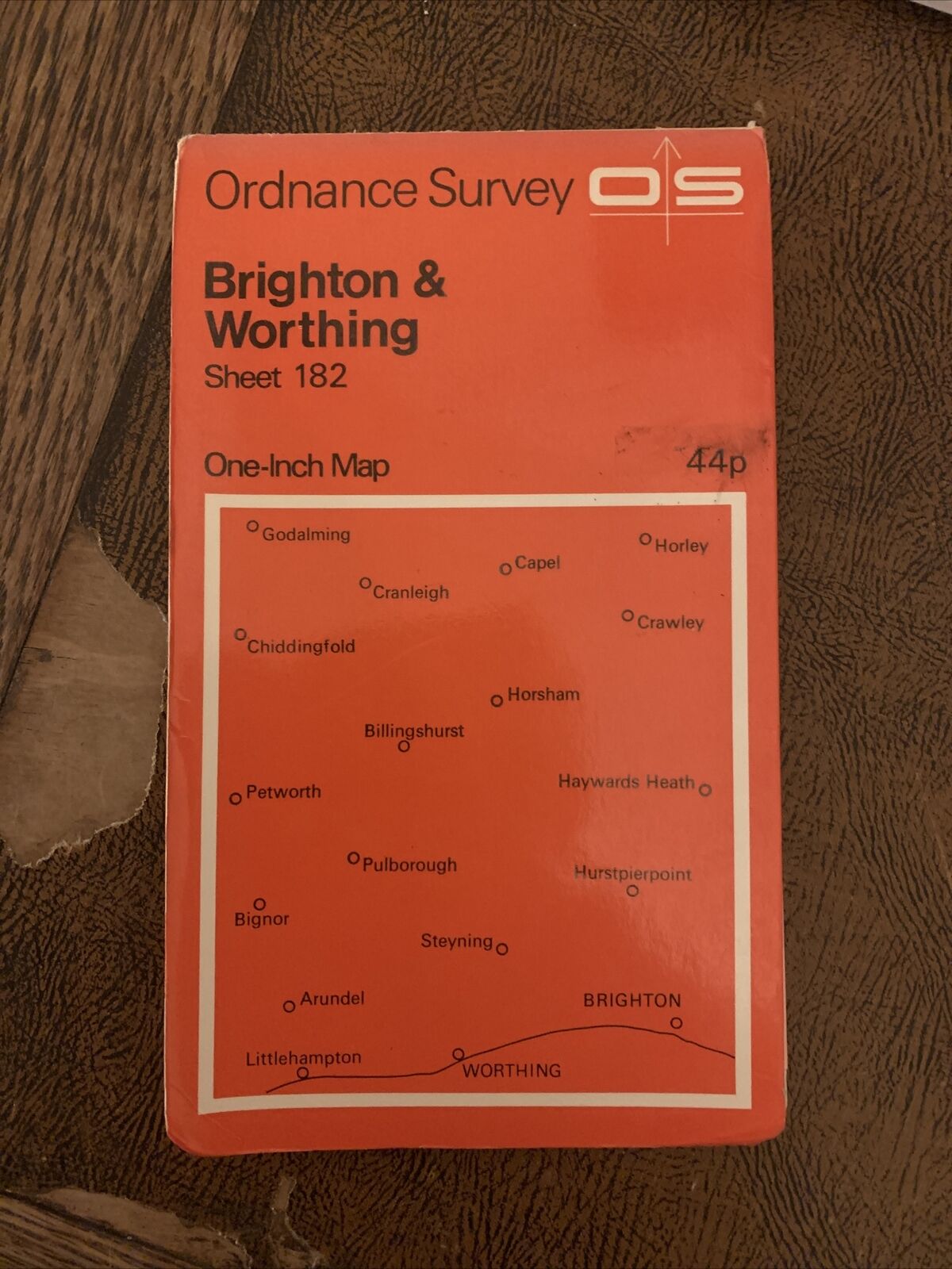 BRIGHTON & WORTHING - Ordnance Survey One Inch Map Sheet 182 1970