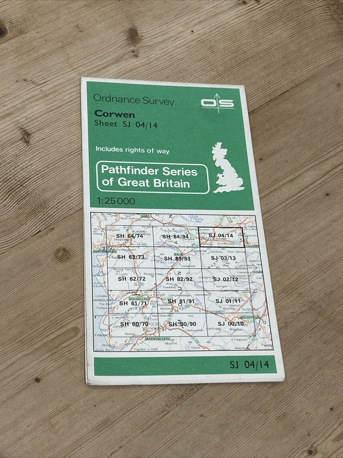 CORWEN Pathfinder Ordnance Survey SJ04/14 1:25000 1982 Glyndyfrdwy Druid