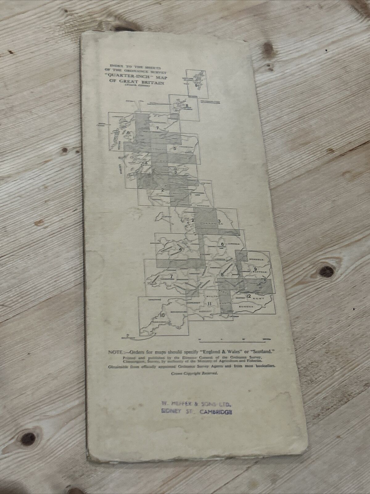 ENGLAND SOUTH 1945 Ordnance Survey Paper Sheet 11 Quarter In Map Fourth Edition