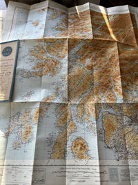 GLASGOW And The MIDDLE WEST 1946 Ordnance Survey CLOTH Sheet 4 Quarter Inch Map