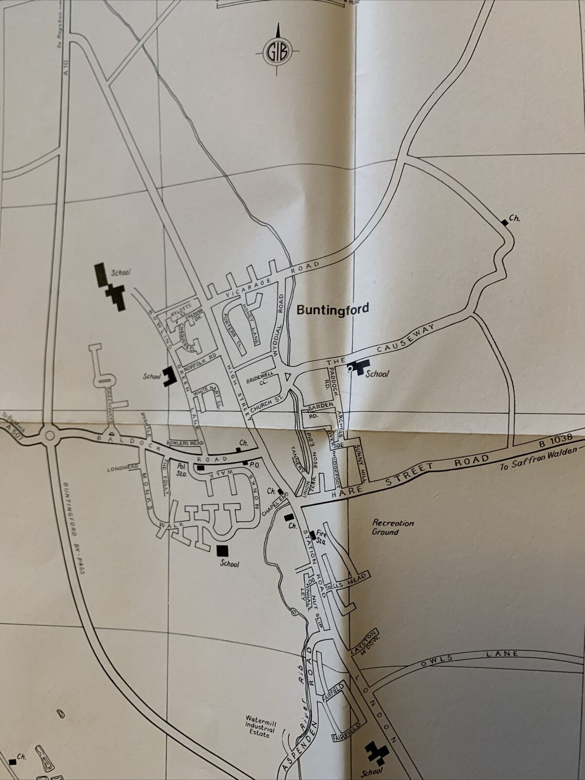 ROYSTON & BUNTINGFORD - Barnett’s 1970s? Plan Map - Advertising