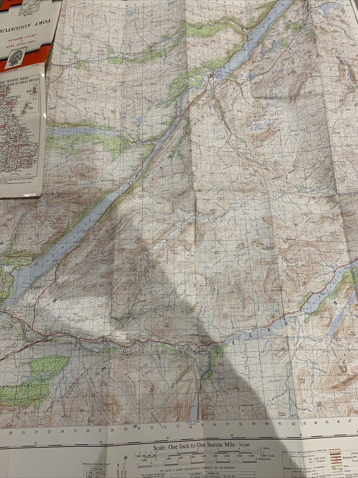 Fort Augustus Cloth Ordnance Survey 7th Series One Inch Map 1961 No 36