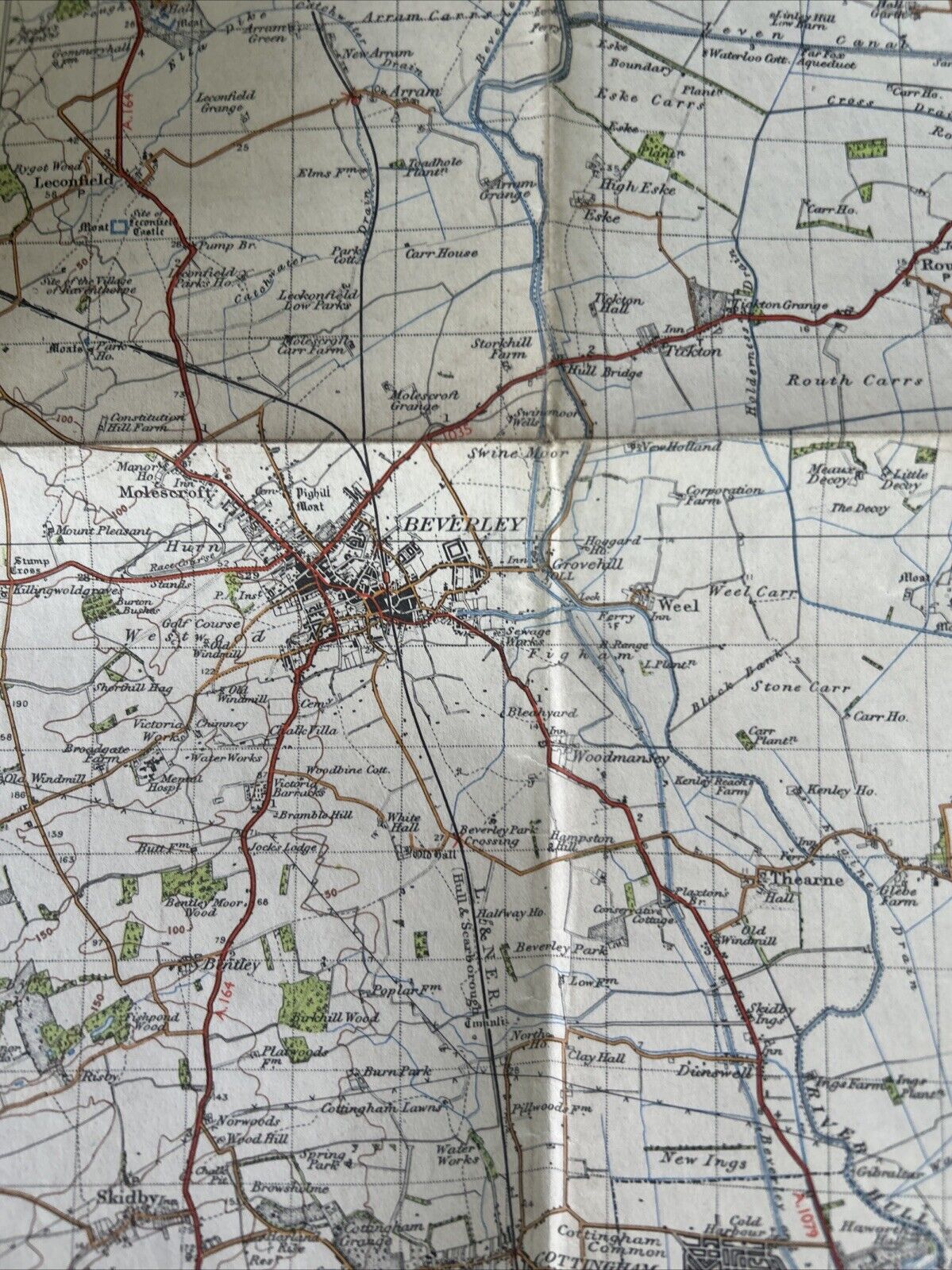 HULL Ordnance Survey One In Map 1947 Sixth Edition Sheet 99 Hornsea Beverley