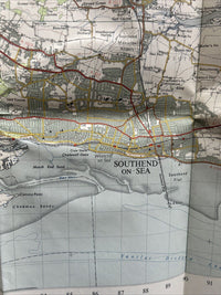 SOUTHEND ON SEA Ordnance Survey Seventh Series One inch 1957 Sheet 162 Canvey