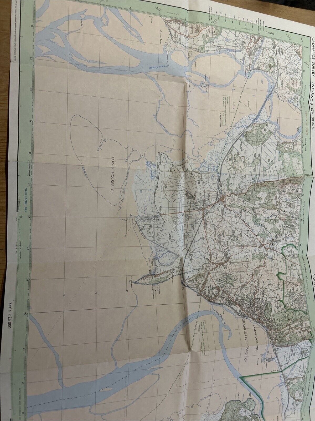 GRANGE OVER SANDS Pathfinder 636 Ordnance Survey 1:25,000 1992 Silverdale