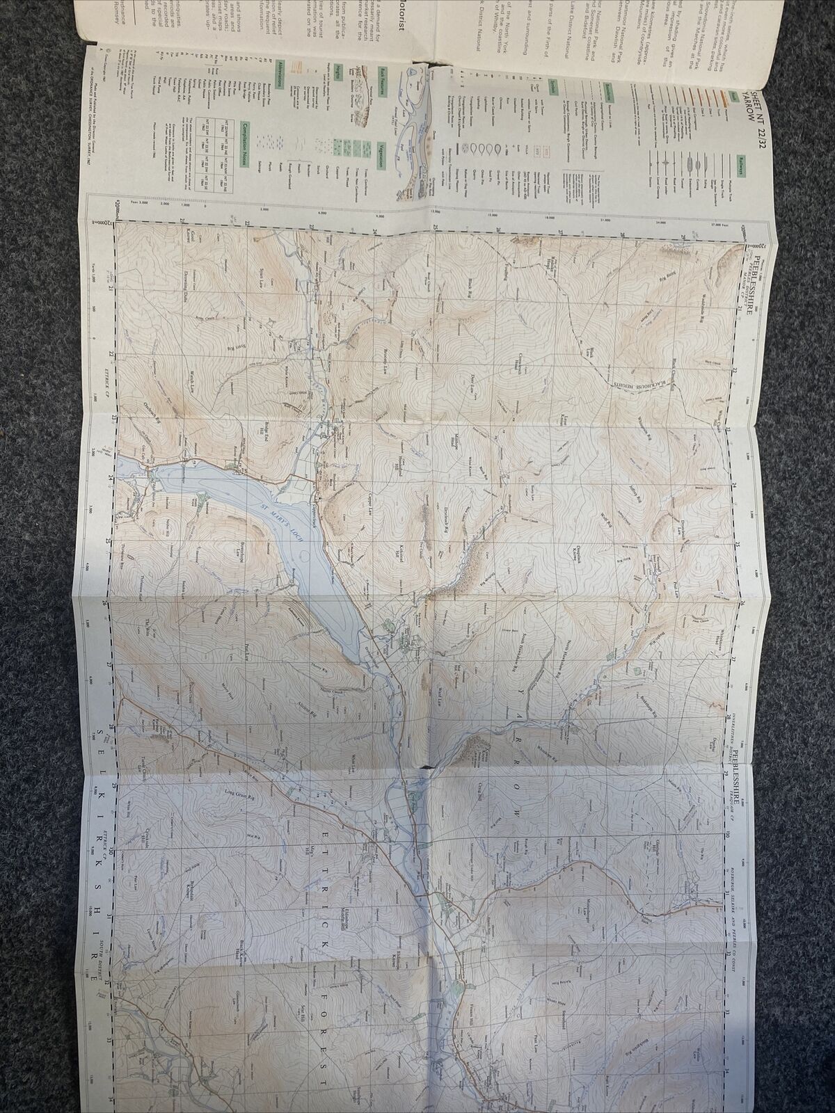 YARROW Ordnance Survey Second Series Pathfinder Map NT 22/32 1966