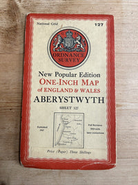 ABERYSTWYTH Ordnance Survey One In Map 1947 Sixth Edition Sheet 127 Aberdovey