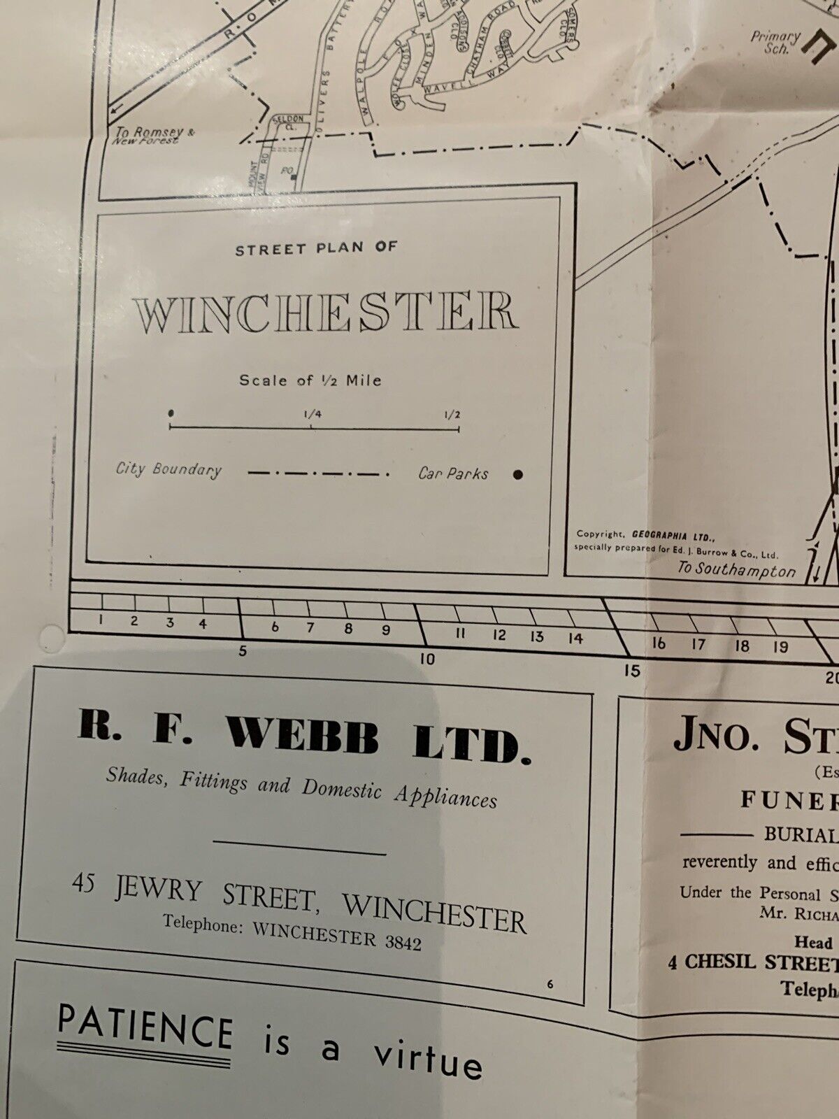 Winchester Hampshire Burrows Pointer Guide Map - 1969? 