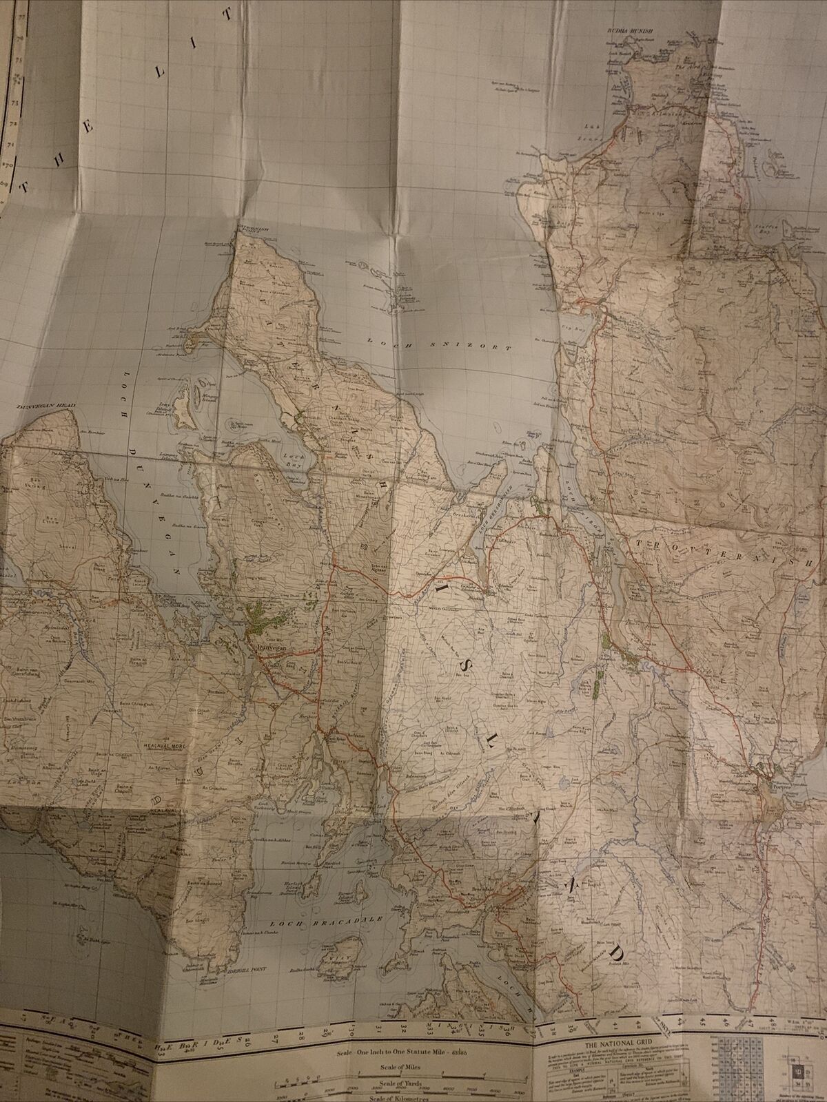 PORTREE & DUNVEGAN Scotland Ordnance Survey One Inch Sheet 24 Popular Ed 1947