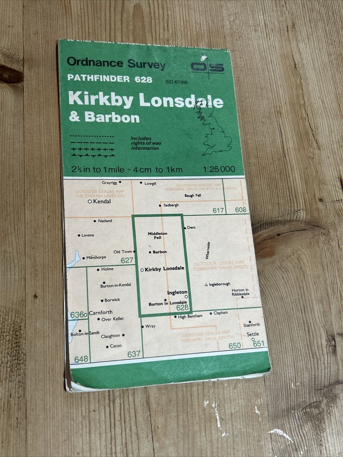 KIRKBY LONSDALE & BARBON Pathfinder Ordnance Survey 1:25000 1988 No 628 Ingleton