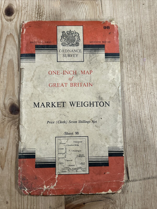 MARKET WEIGHTON Ordnance Survey Seventh Series Paper One inch 1955 Sheet 98