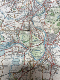 WINDSOR Ordnance Survey Paper One Inch Map 1920 Sheet 114 Contoured Woking Epsom