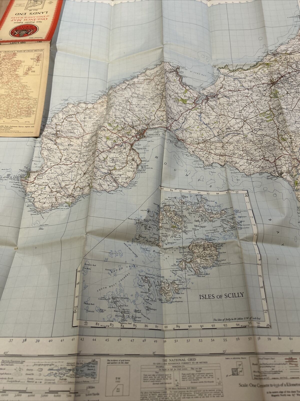 LANDS END Ordnance Survey Paper Sixth Series 1946 Sheet 189 One Inch Scilly