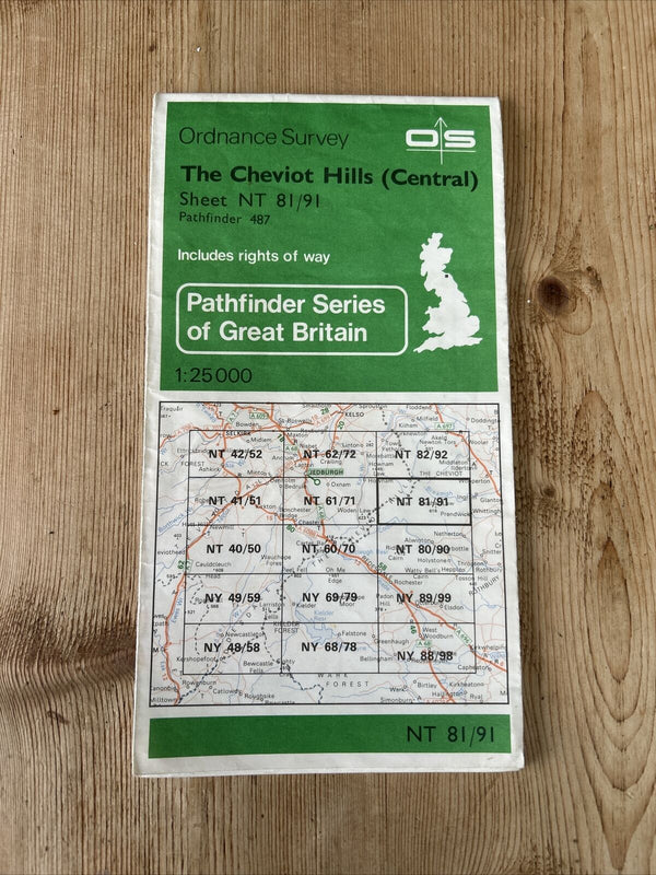 THE CHEVIOT HILLS Central Pathfinder 487 Ordnance Survey NT81/91 1:25,000 1986