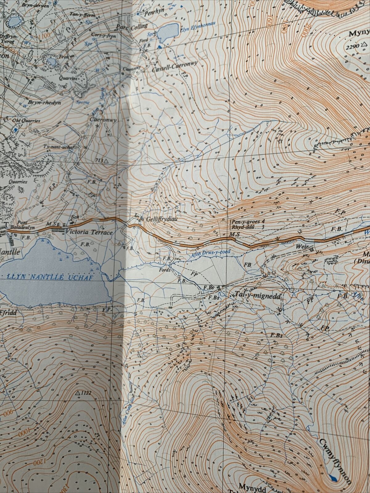 LLYN CWELLYN Snowdonia Ordnance Survey 1:25,000 First Series 1953 57R Sheet SH55