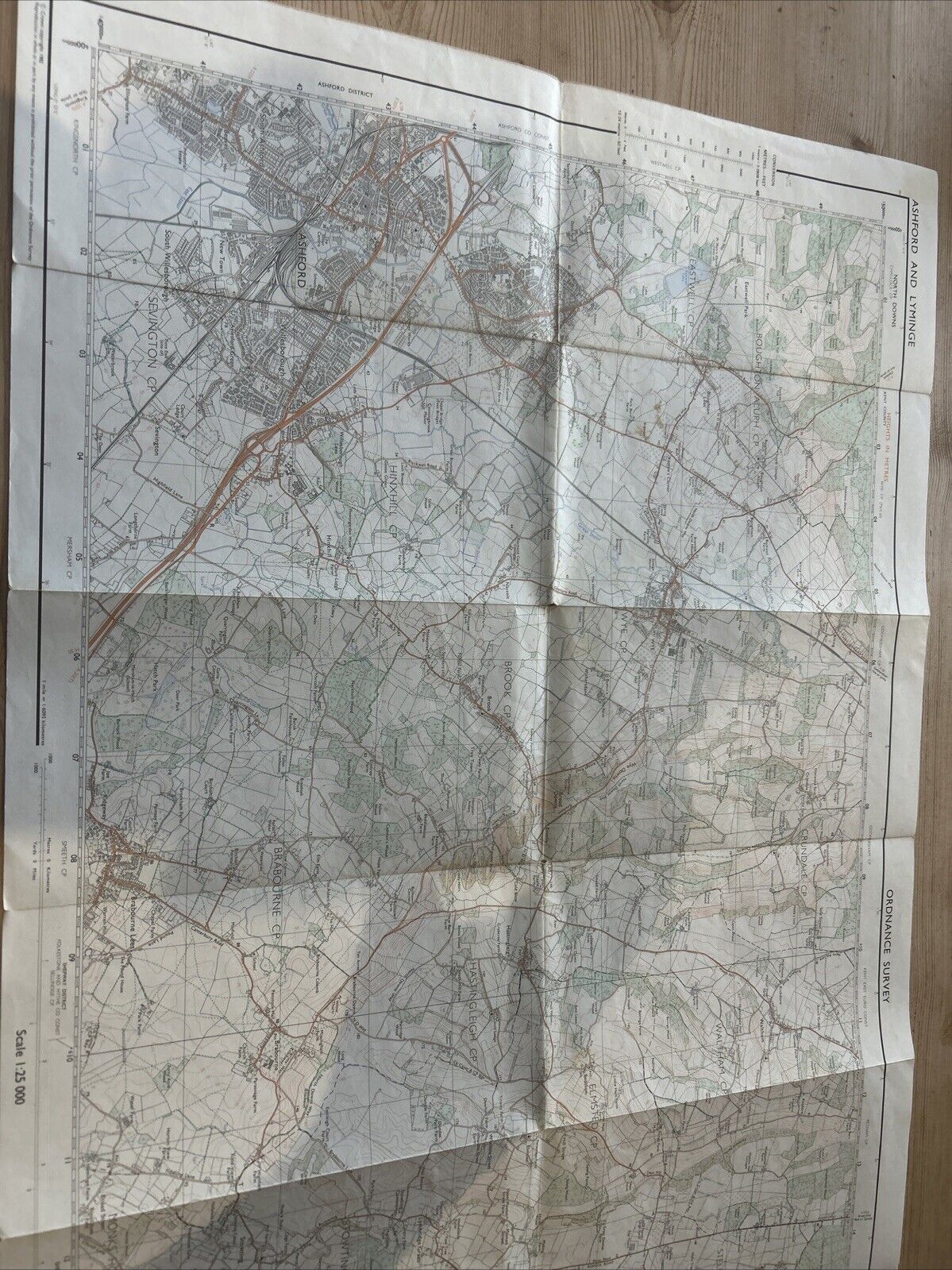 ASHFORD AND LYMINGE Pathfinder Ordnance Survey TR04/14 1:25000 1982 Wye