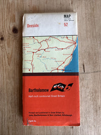 DEESIDE Scotland Aberdeen Bartholomew Half Inch CLOTH Map No 52 1967 Braemar