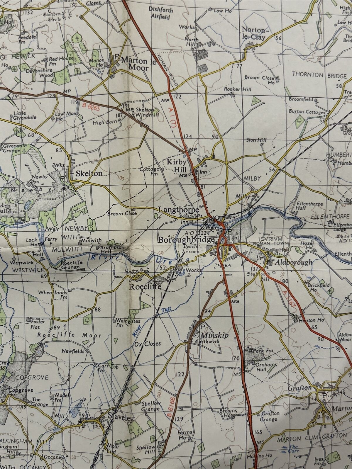 RIPON Ordnance Survey Seventh Series  One Inch - 1962 Sheet 91 Northallerton