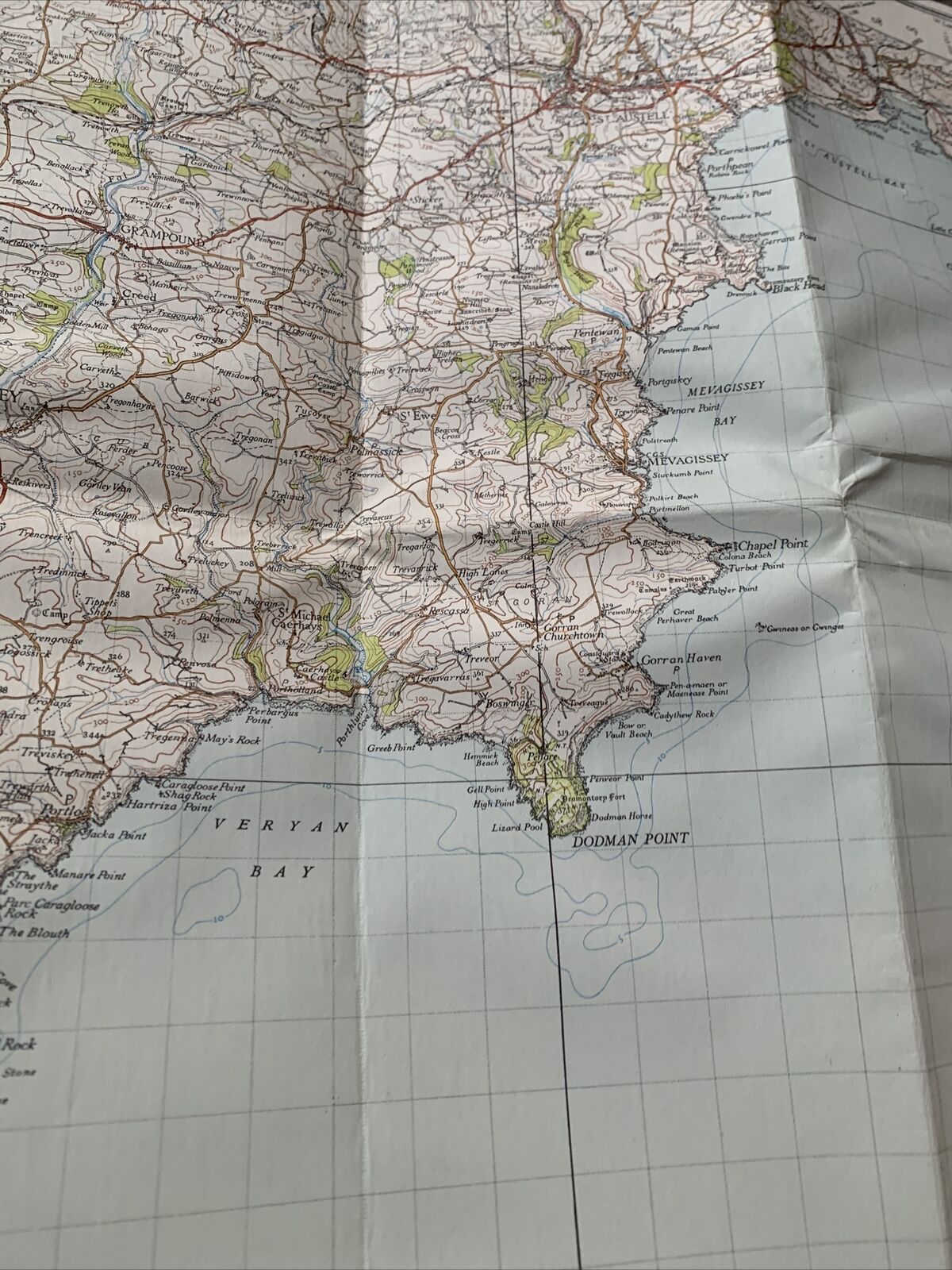 TRURO & FALMOUTH Ordnance Survey Paper Map 1947 Sixth Series No 190 St Austell