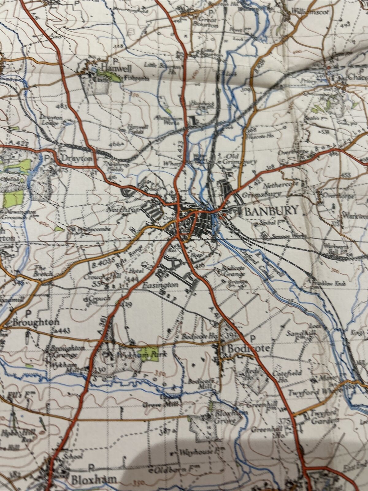 BANBURY Ordnance Survey Cloth Map 1946 Sixth Series No 145 Bicester Culworth