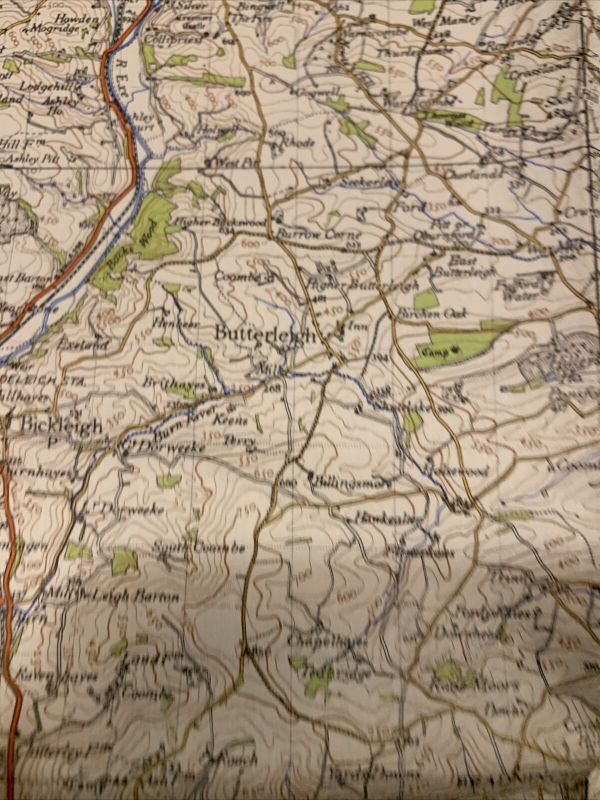 EXETER Ordnance Survey - Cloth Sixth Series 1-inch 1946 Sheet 176 Sidmouth