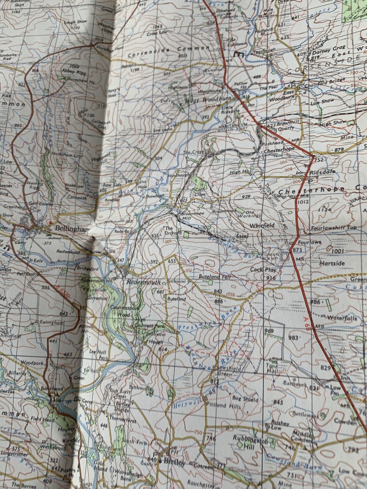 Hexham Conset - Ordnance Survey Map One Inch 1964 Sheet 77