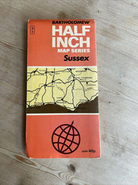 SUSSEX No 6 Bartholomew Cloth Half Inch Map 1969  Bexhill Brighton Tunbridge