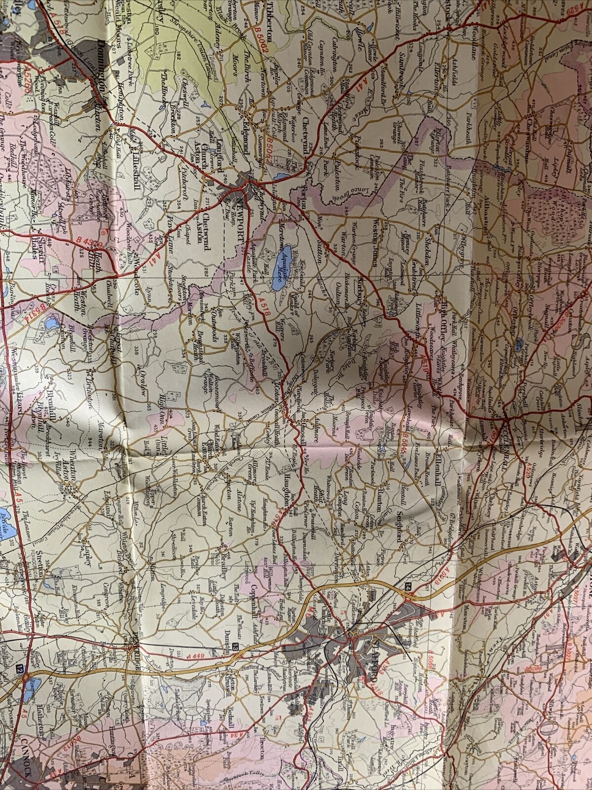 NORTH SHROPSHIRE Bartholomew - Half Inch Map 1974 No 23 Shrewsbury Stafford