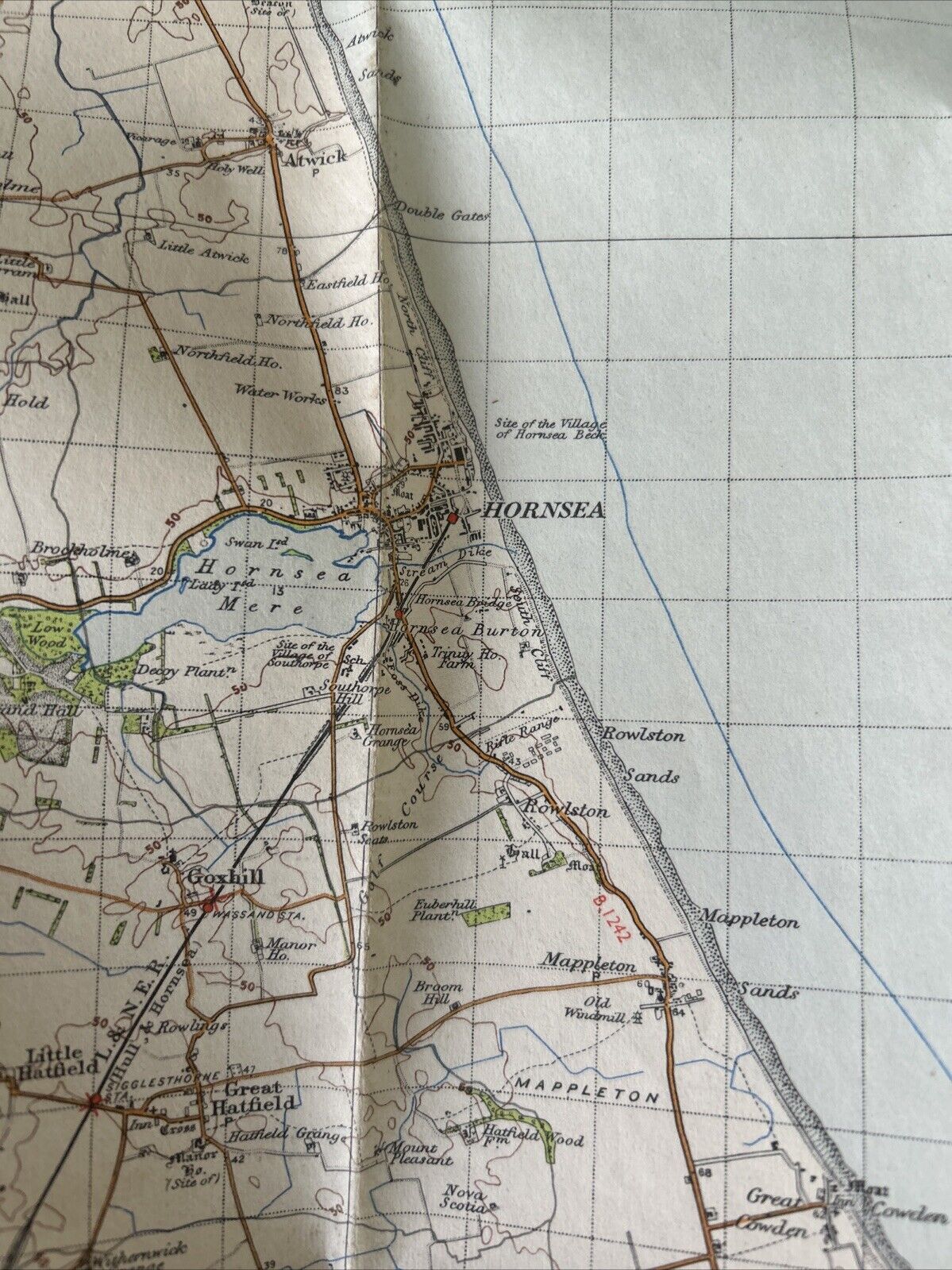 HULL Ordnance Survey One In Map 1947 Sixth Edition Sheet 99 Hornsea Beverley