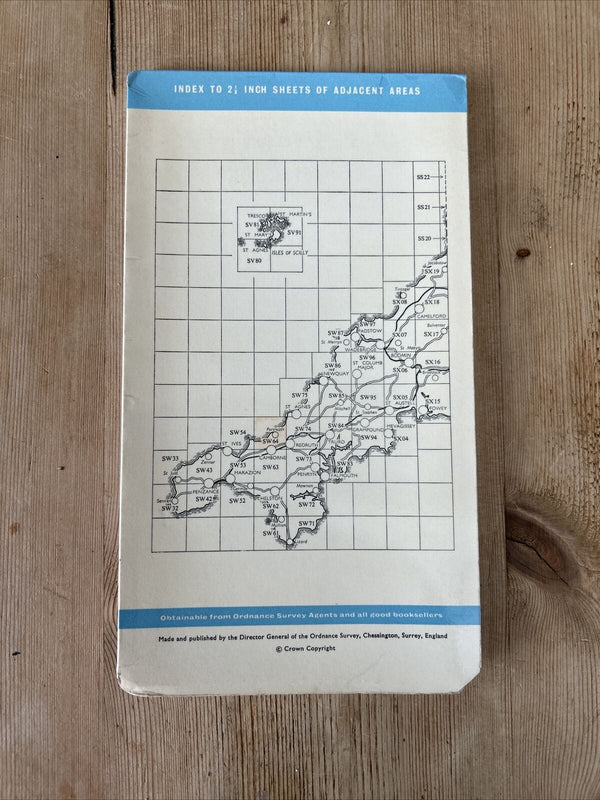 CAMBORNE North - Cornwall Ordnance Survey Sheet SW64 Two & Half Inch MAP 1960