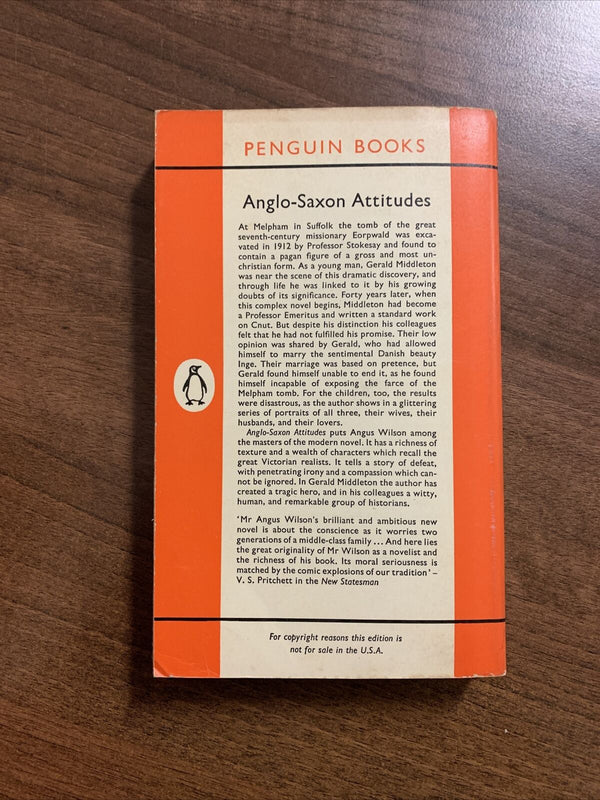 ANGLO-SAXON ATTITUDES By Angus Wilson Penguin Books 1961 