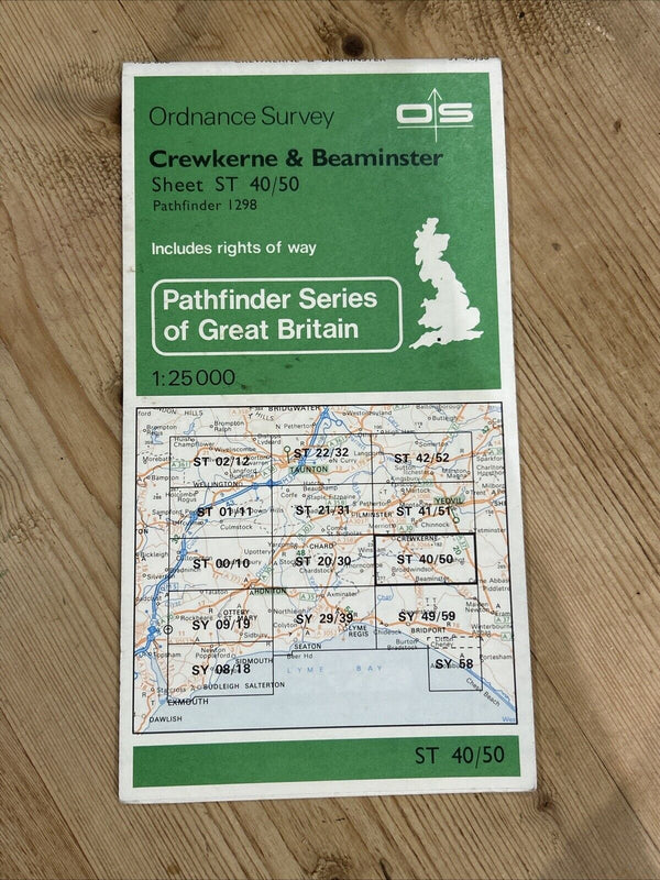 CREWKERNE & BEAMINSTER Pathfinder Ordnance Survey ST40/50 1:25000 1984