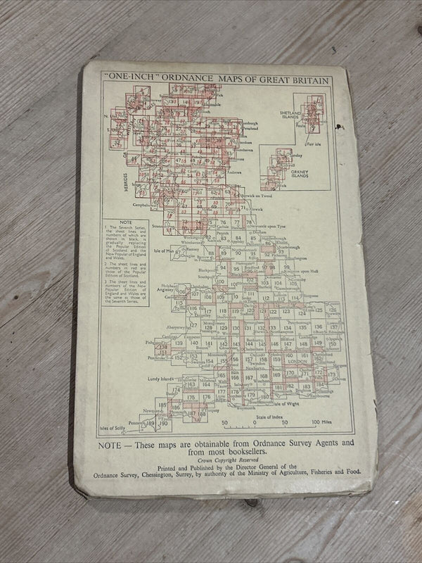 LOCHCARRON Ordnance Survey Paper Map One Inch 1957 Print Sheet 26