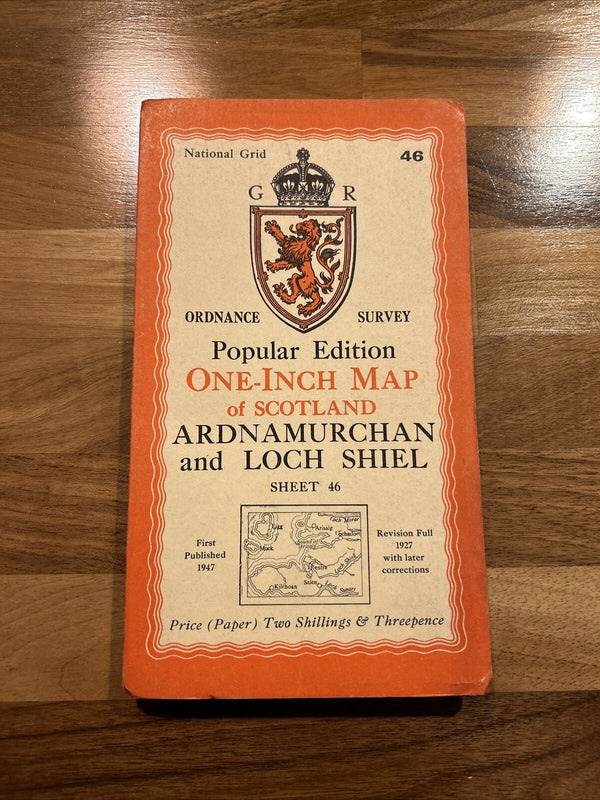 ARDNAMURCHAN & LOCH SHEIL Ordnance Survey One Inch Sheet 46 Popular Edition 1947