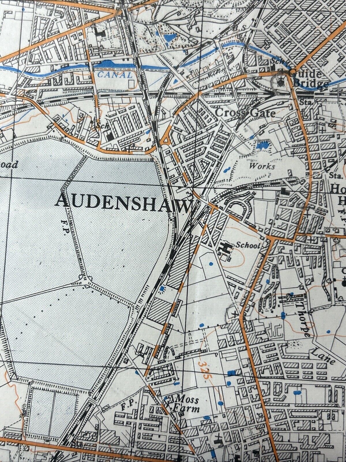 ASHTON-UNDER-LYNE Ordnance Survey First Series Sheet SK99 1:25,000 1951 Romily