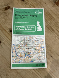 CLITHEROE Chipping 1984 Ordnance Survey Pathfinder 669 SD64/74 Map 1:25000