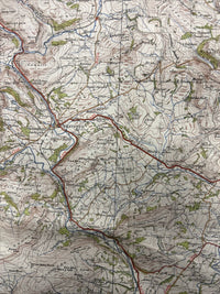 MONTGOMERY & LLANDRINNDOD WELLS OS Cloth One Inch Map 1947 Sixth Ed Sheet 128