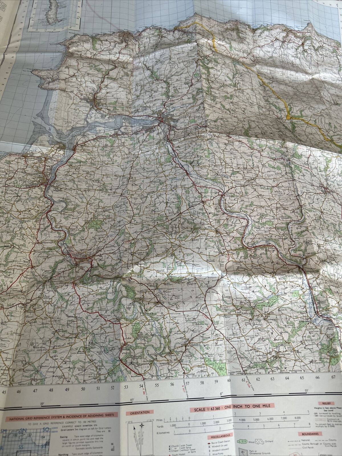 BARNSTAPLE Ordnance Survey One Inch Map Sheet 163 Good Condition 1970 Devon