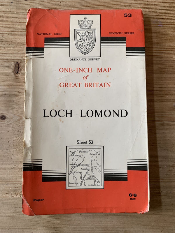 Loch Lomond 1956  Edition 1965 Print Ordnance Survey One Inch Map No 53 Scotland