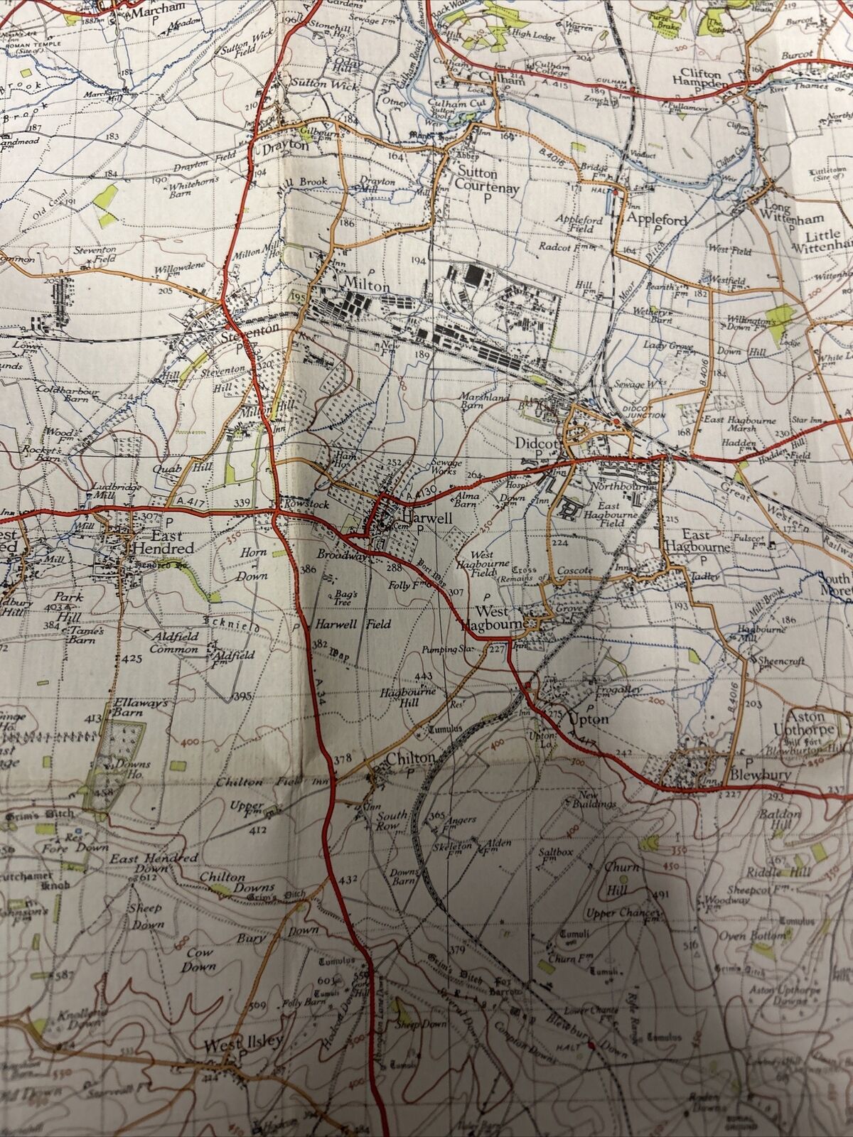 OXFORD & NEWBURY Ordnance Survey CLOTH 6th Series 1940 Sheet 158 One Inch Didcot