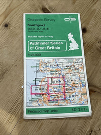 SOUTHPORT Pathfinder SD21/31 Ordnance Survey 1:25,000 1977 Bursclough