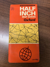 Bartholomews Cloth Map Half Inch 1969 No 14 OXFORD Cheltenham Swindon