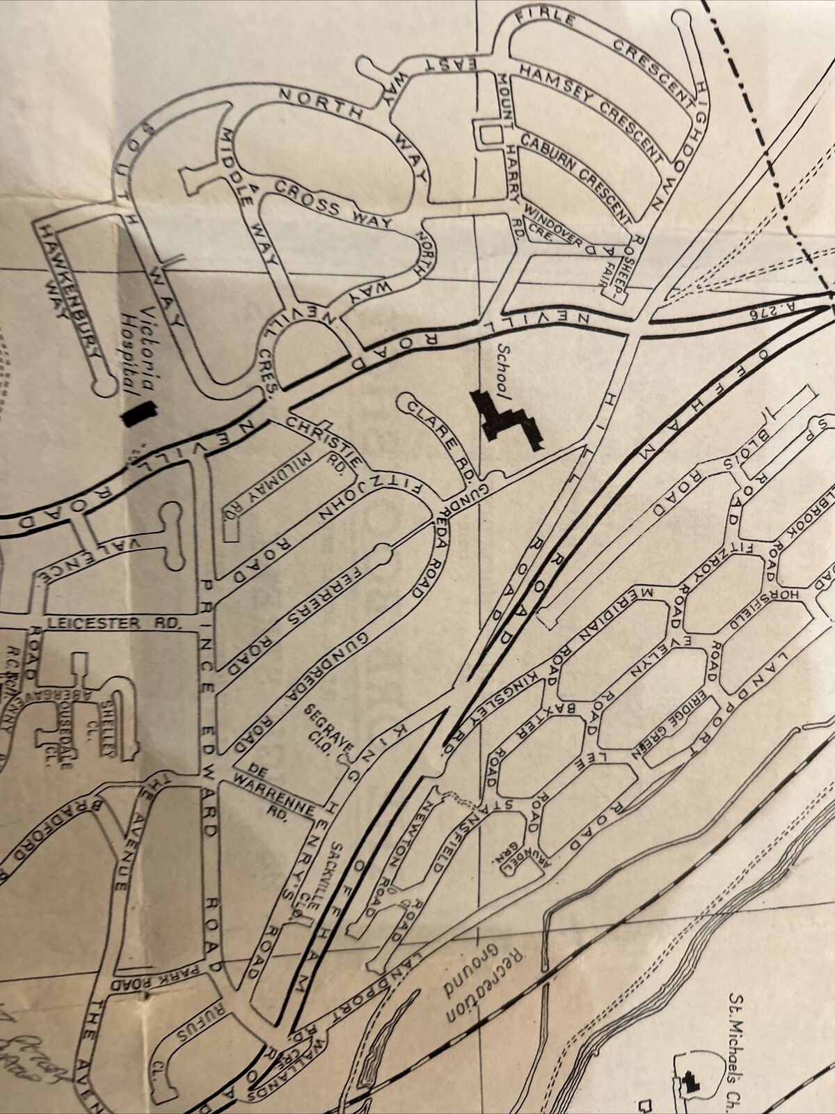 LEWES Street Plan & Road Map Of Sussex Brighton Barnetts 1950s? Advertising