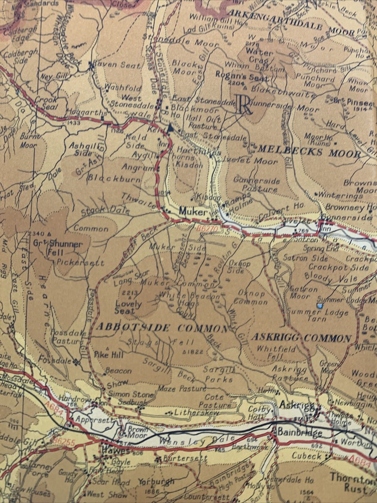 Johnstons New 2 Miles To 1 Inch Map - Yorkshire Dales Circa 1954 Barnard Castle