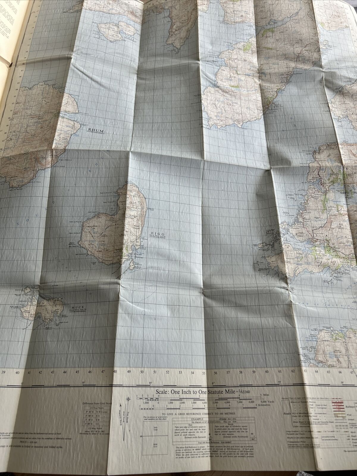 SOUTH SKYE & ARISAIG Ordnance Survey Seventh Series Cloth One inch 1957 Sheet 34