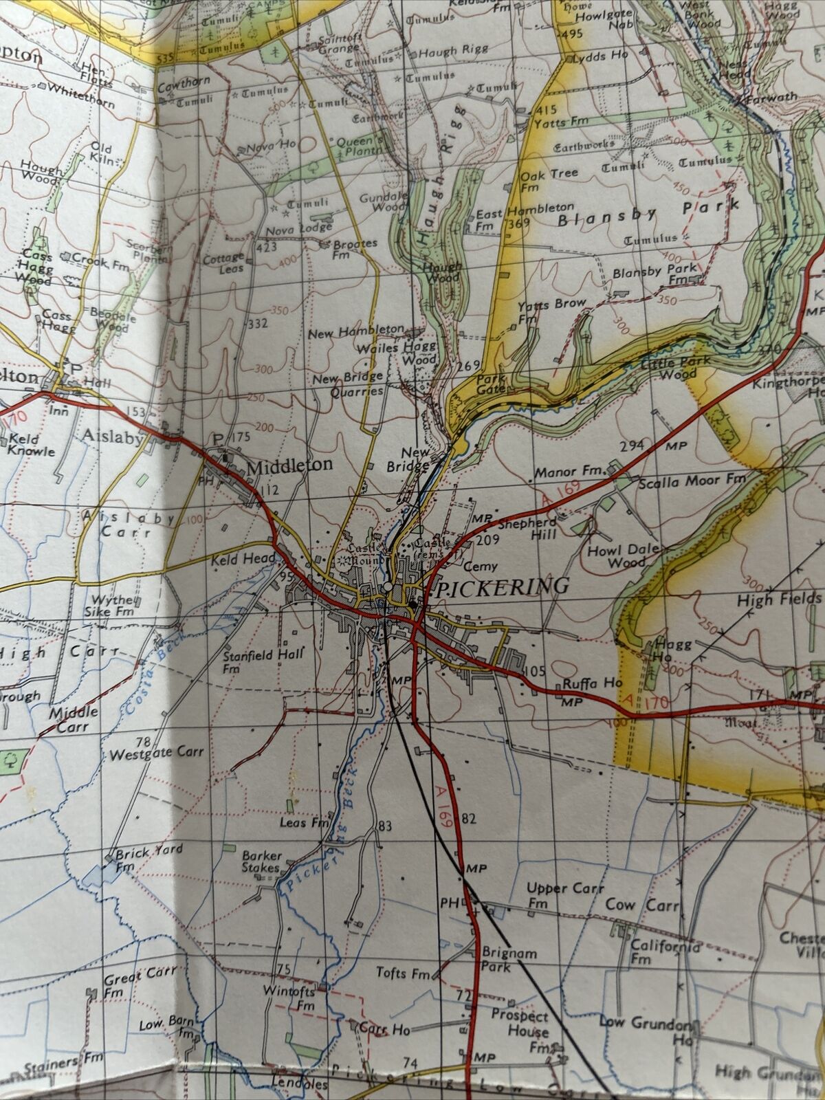 PICKERING 1963 Edition Ordnance Survey One Inch Map No 92 Norton Easingwold