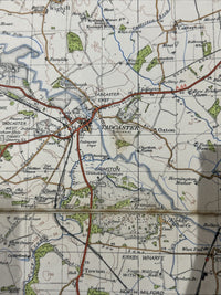 YORK Ordnance Survey Cloth One Inch Map 1947 Sixth Edition Sheet 97 Dissected