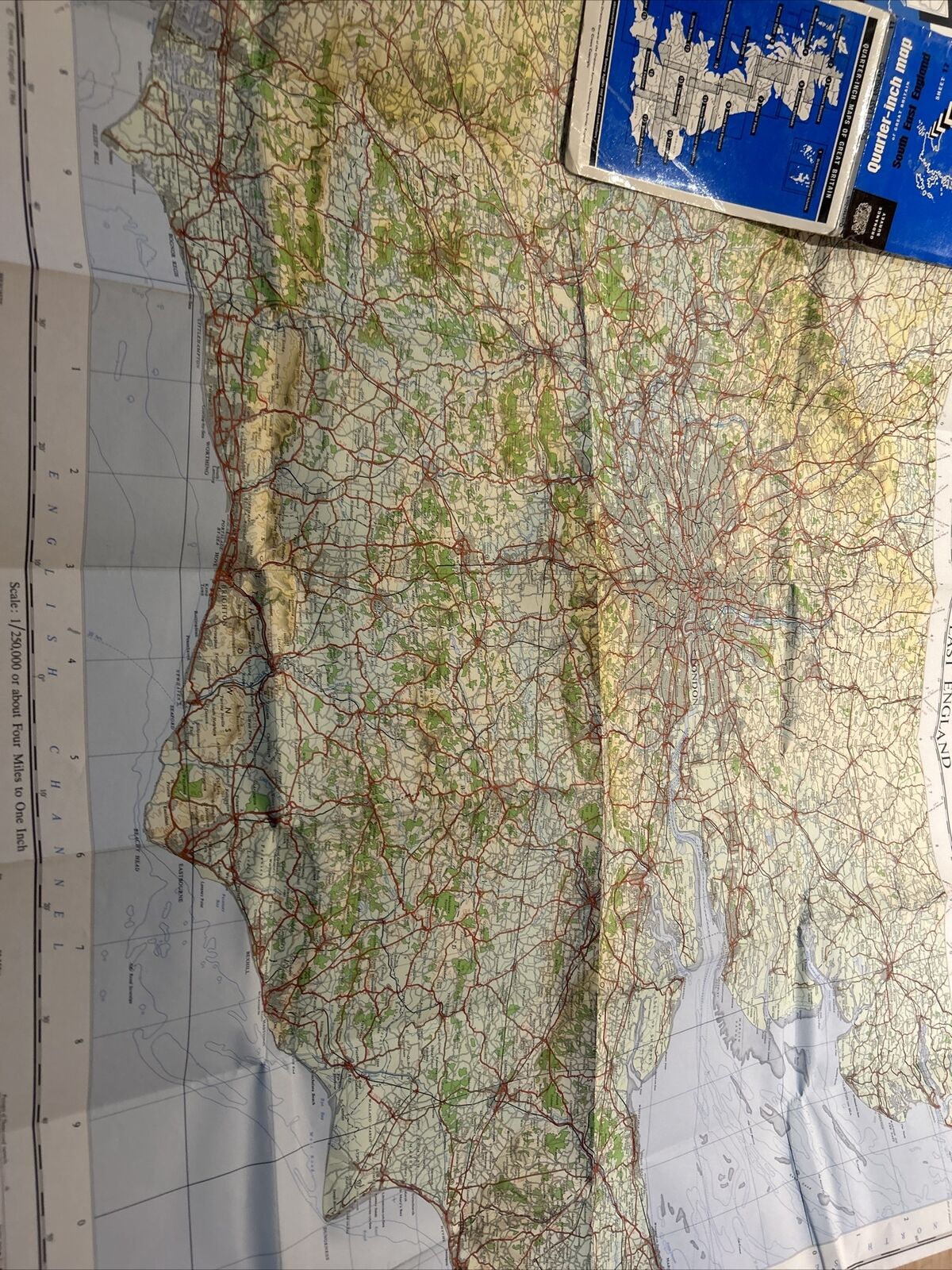 SOUTH EAST ENGLAND 1966 Ordnance Survey Paper Quarter Inch Map Sheet 17 London