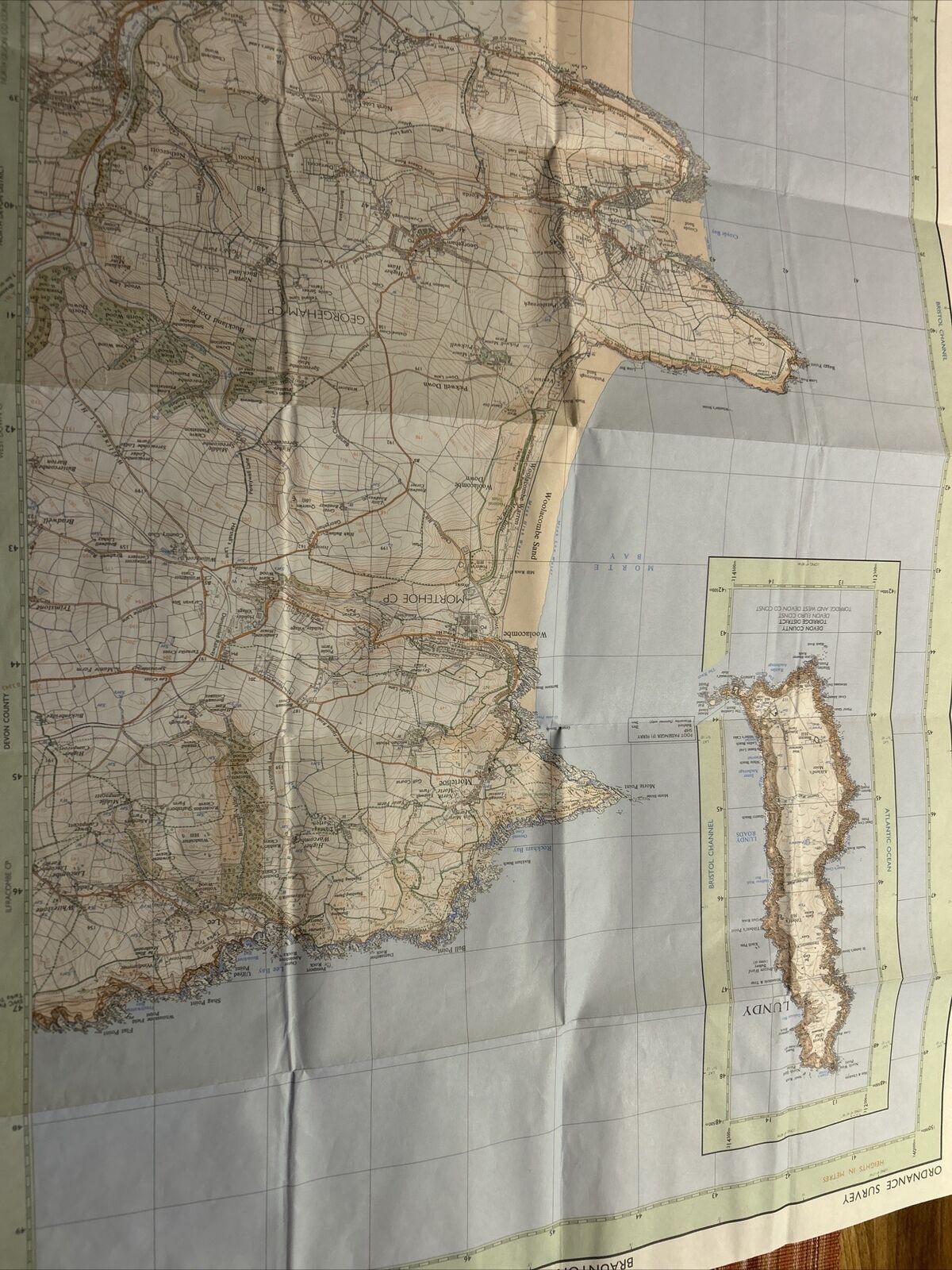 BRAUNTON & LUNDY Pathfinder 1213 Ordnance Survey SS43/44 1:25,000 1993