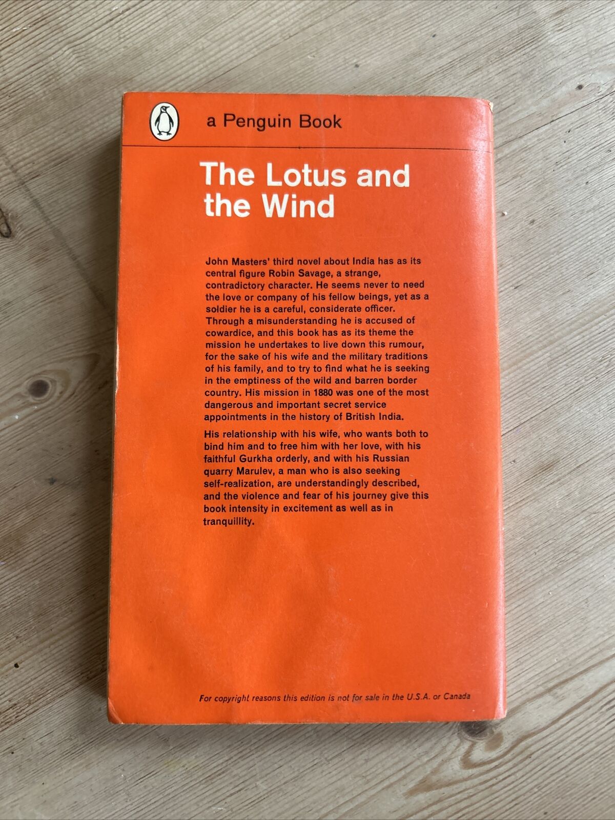 THE LOTUS AND THE WIND John Masters 1963  No 1166 Penguin Books British India